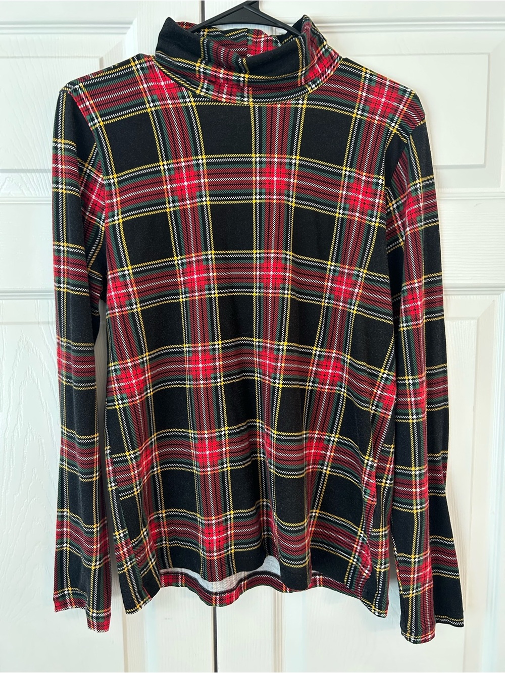 NWOT J.Crew Women’s Red Plaid Print Turtleneck Cotton Tunic Blouse Shirt Size M